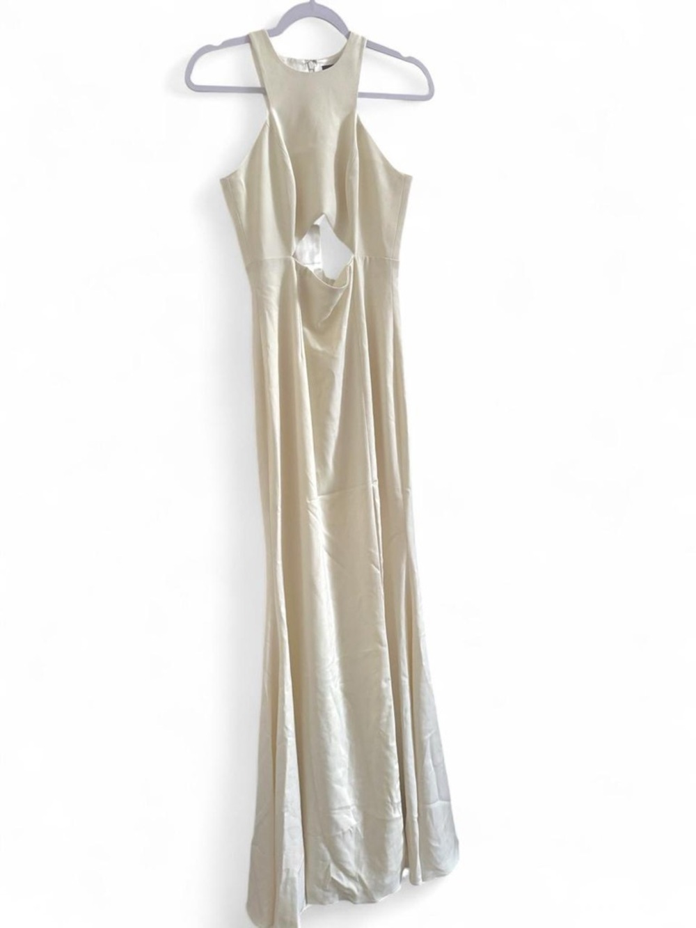 $498 REVOLVE x JAYGODFREY Cream Cutout Halter Maxi Dress One-Of-a-Kind Sample
